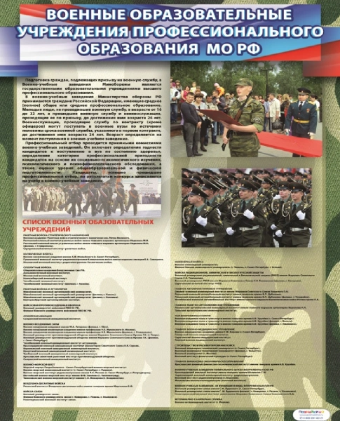 Стенд «Военные образовательные учреждения профессионального образования МО РФ»